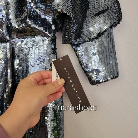 Aidan Mattox Sequin Blouson Formal Dress - Picture 3 of 6